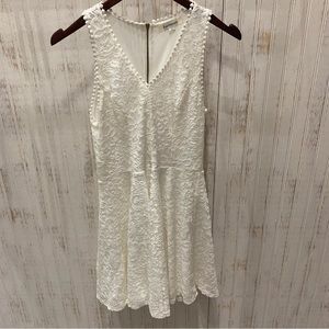 White Lace Detail A-line Dress